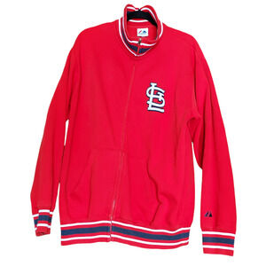 Vintage Majestic St. Louis Cardinals Men's Zip Fleece Lined Logo Jacket Size XL